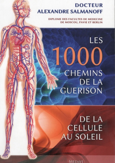 Photo of the first A. Salmanoff book, “The 1000 tracks for cure”, written in France, by the end of his life. This book has been re-edited in 2013 by Michel Dogna, Naturotherapist and medicine new paper writer. A. Salmanoff describe its vision of medicine, what he learned from his teachers, his own experience with water therapy, its understanding of the August Krogh works about capillaries which lead him progressively to hyperthermic baths. He wrote several philosophic approaches of life, not really up to date today, but its medicine points of view are still alive. He describes diseases he treated, give important data about human body characteristics, as the surface of the lung, that of the capillaries, volumes of the different liquids moving in the body, lot of things. He regrets as well that capillotherapy was not recognized as a powerful tool it is. At the end of the book, he gives some information about medical analyses and how to interpret them. Lot of bibliographical data are joined.